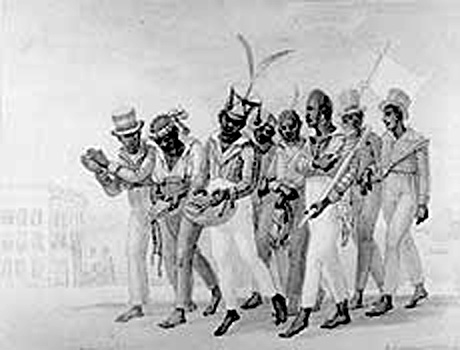 Marimba band from Debret's Voyage Pictoresque et Historique au Bresil, Paris 1834. Thanks to www.multirio.rj.gov.br